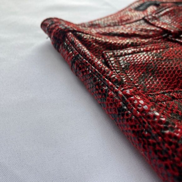 RUDSAK NEW with tag leather Red Snake Print Boot Cut Pants - Picture 6 of 10